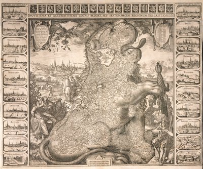The seventeen regions of the Belgian lion, c.1583 by Claes Jansz Visscher